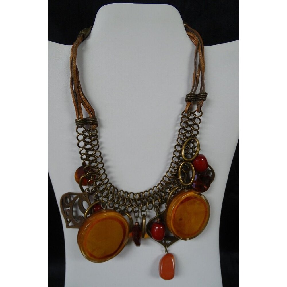 Chico's Chunky Tribal Boho Leather Cord